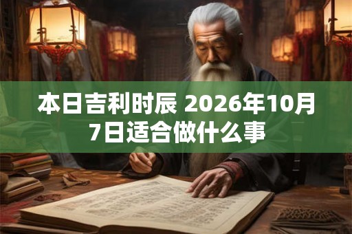 本日吉利时辰 2026年10月7日适合做什么事
