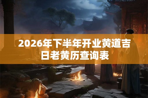 2026年下半年开业黄道吉日老黄历查询表