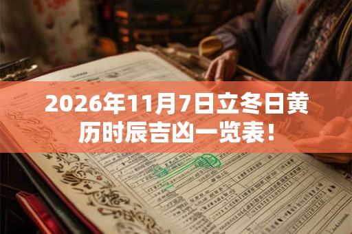 2026年11月7日立冬日黄历时辰吉凶一览表！