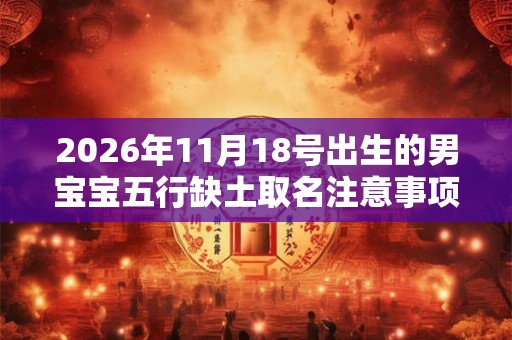 2026年11月18号出生的男宝宝五行缺土取名注意事项