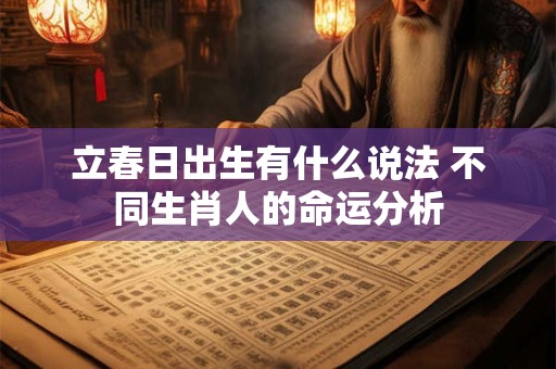 立春日出生有什么说法 不同生肖人的命运分析