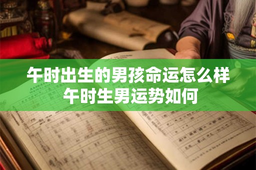午时出生的男孩命运怎么样 午时生男运势如何