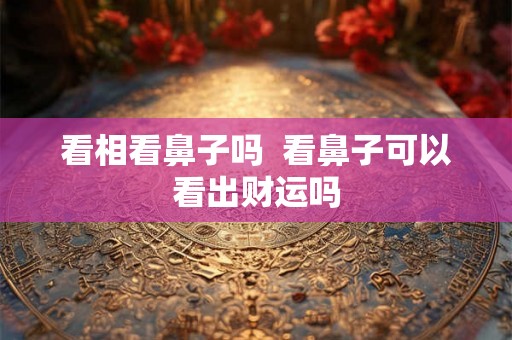 看相看鼻子吗  看鼻子可以看出财运吗