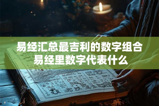 易经汇总最吉利的数字组合 易经里数字代表什么 易经汇总最吉利的数字组合 易经里数字代表什么