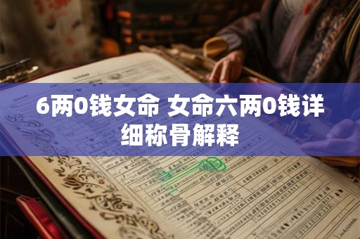 6两0钱女命 女命六两0钱详细称骨解释