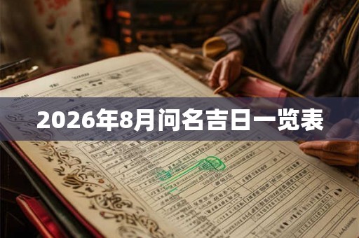 2026年8月问名吉日一览表