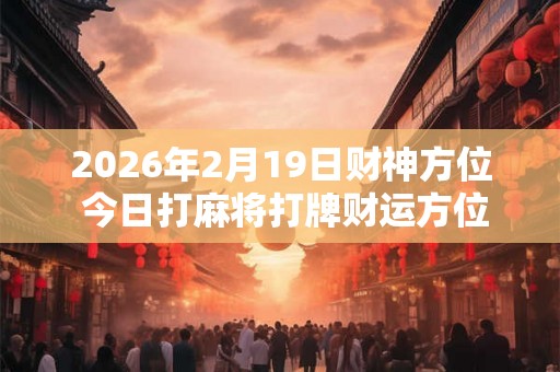 2026年2月19日财神方位 今日打麻将打牌财运方位 2026年2月19日财神方位 今日打麻将打牌财运方位