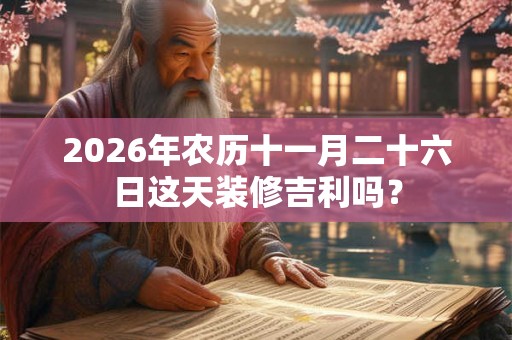 2026年农历十一月二十六日这天装修吉利吗？