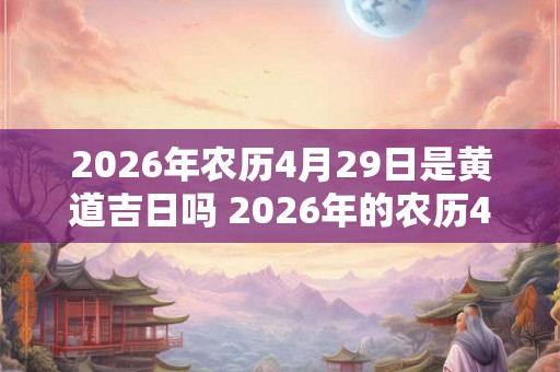 2026年农历4月29日是黄道吉日吗 2026年的农历4月29日是否是适宜办事的黄道吉日