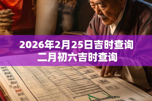 2026年2月25日吉时查询 二月初六吉时查询