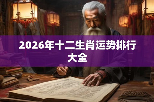 2026年十二生肖运势排行大全 2026年十二生肖运势排行大全