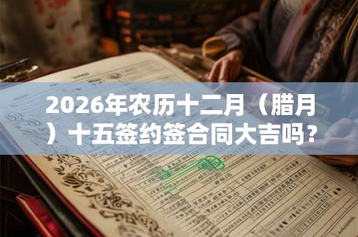 2026年农历十二月（腊月）十五签约签合同大吉吗？大寒卦象好吗？