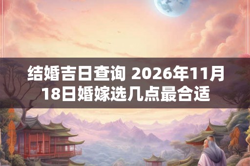 结婚吉日查询 2026年11月18日婚嫁选几点最合适