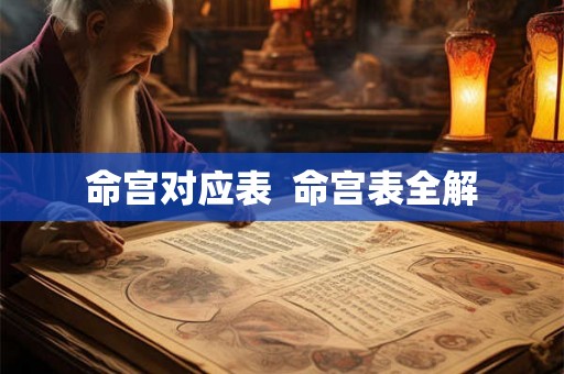命宫对应表  命宫表全解