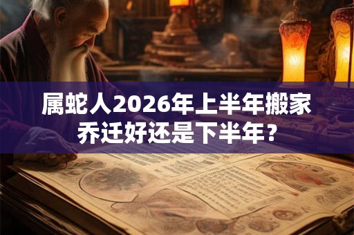 属蛇人2026年上半年搬家乔迁好还是下半年？