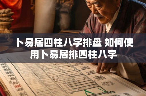 卜易居四柱八字排盘 如何使用卜易居排四柱八字