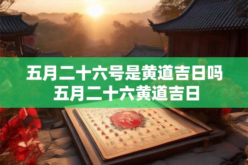 五月二十六号是黄道吉日吗 五月二十六黄道吉日