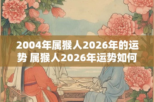 2004年属猴人2026年的运势 属猴人2026年运势如何