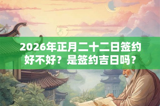 2026年正月二十二日签约好不好?是签约吉日吗? 2026年正月二十二日签约好不好?是签约吉日吗?