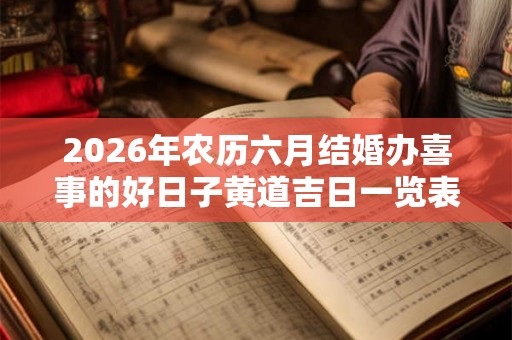 2026年农历六月结婚办喜事的好日子黄道吉日一览表！