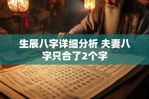 生辰八字详细分析 夫妻八字只合了2个字