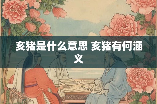 亥猪是什么意思 亥猪有何涵义