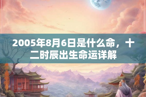 2005年8月6日是什么命，十二时辰出生命运详解