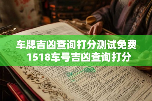 车牌吉凶查询打分测试免费  1518车号吉凶查询打分