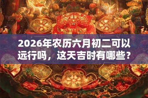 2026年农历六月初二可以远行吗，这天吉时有哪些？