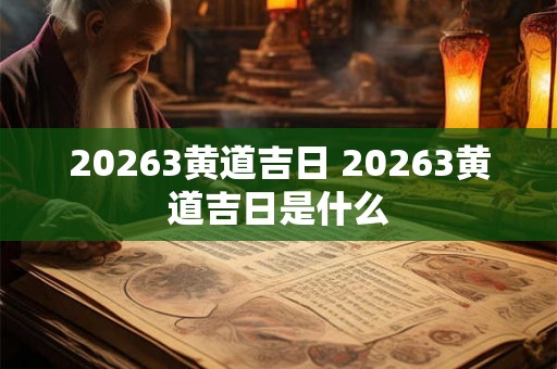 20263黄道吉日 20263黄道吉日是什么