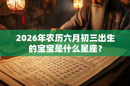 2026年农历六月初三出生的宝宝是什么星座? 2026年农历六月初三出生的宝宝是什么星座?