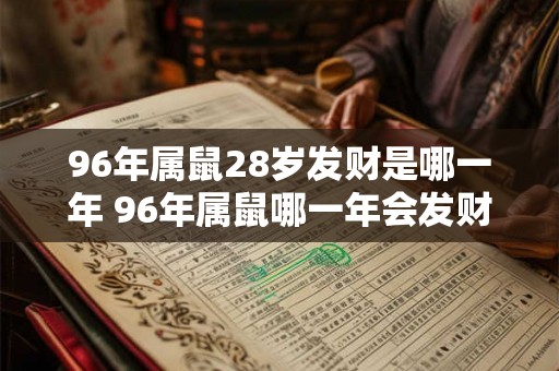 96年属鼠28岁发财是哪一年 96年属鼠哪一年会发财