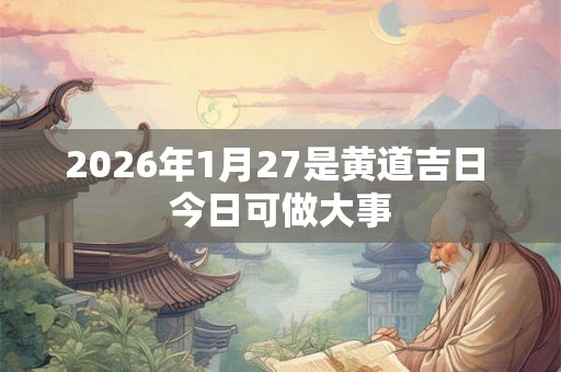 2026年1月27是黄道吉日 今日可做大事