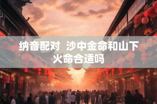 纳音配对 沙中金命和山下火命合适吗 纳音配对 沙中金命和山下火命合适吗