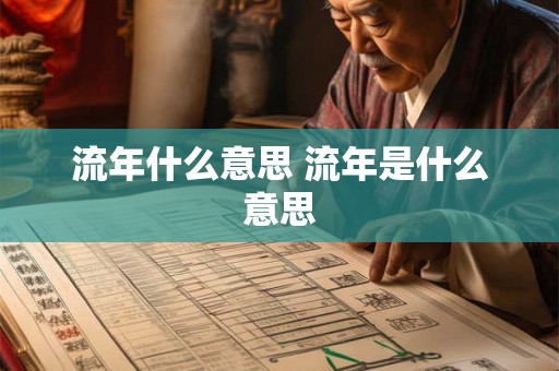 流年什么意思 流年是什么意思