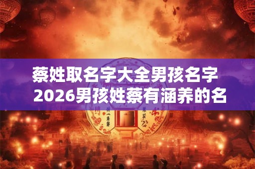 蔡姓取名字大全男孩名字  2026男孩姓蔡有涵养的名字
