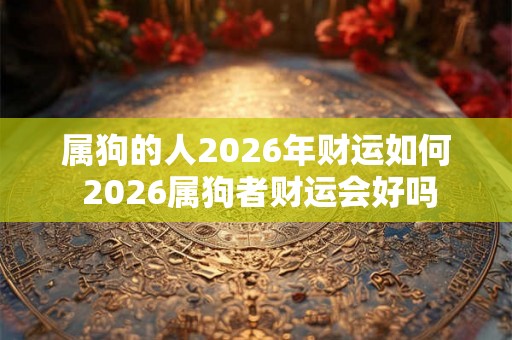 属狗的人2026年财运如何 2026属狗者财运会好吗 属狗的人2026年财运如何 2026属狗者财运会好吗