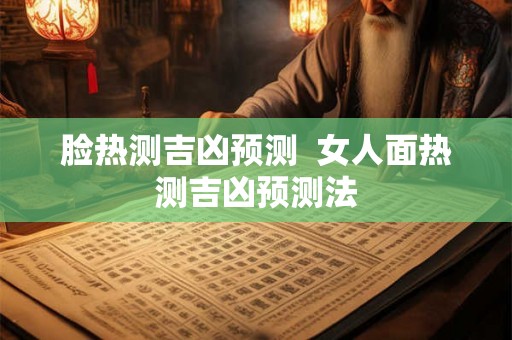 脸热测吉凶预测  女人面热测吉凶预测法