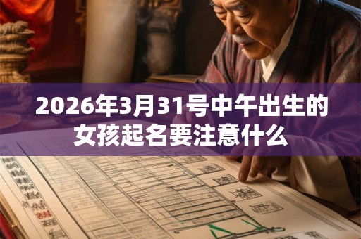 2026年3月31号中午出生的女孩起名要注意什么