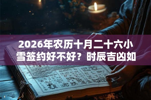 2026年农历十月二十六小雪签约好不好？时辰吉凶如何？