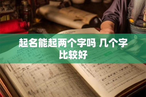 起名能起两个字吗 几个字比较好