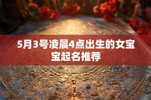 5月3号凌晨4点出生的女宝宝起名推荐