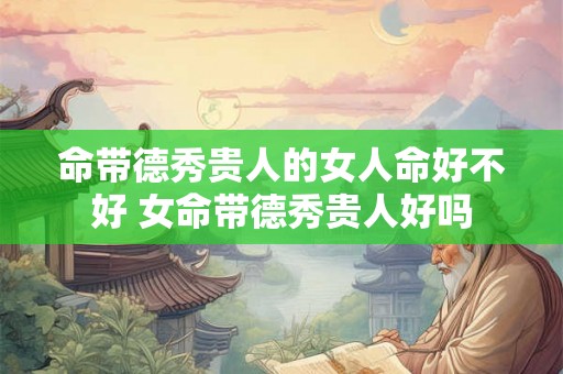 命带德秀贵人的女人命好不好 女命带德秀贵人好吗 命带德秀贵人的女人命好不好 女命带德秀贵人好吗