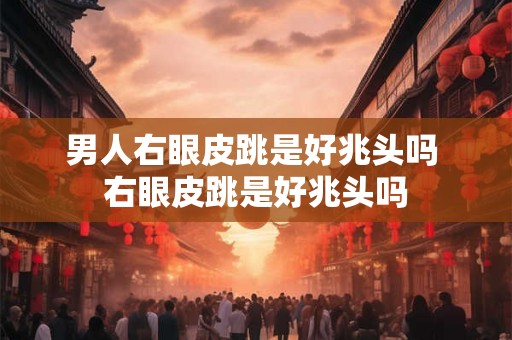 男人右眼皮跳是好兆头吗 右眼皮跳是好兆头吗