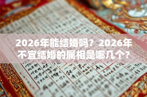 2026年能结婚吗？2026年不宜结婚的属相是哪几个？