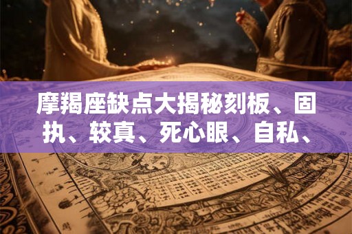 摩羯座缺点大揭秘刻板、固执、较真、死心眼、自私、敏感...