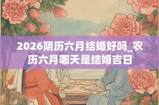 2026阴历六月结婚好吗_农历六月哪天是结婚吉日