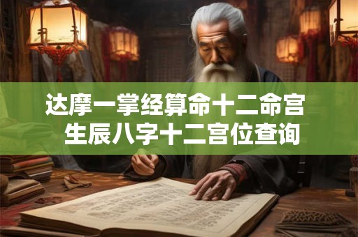 达摩一掌经算命十二命宫  生辰八字十二宫位查询