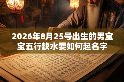 2026年8月25号出生的男宝宝五行缺水要如何起名字 2026年8月25号出生的男宝宝五行缺水要如何起名字
