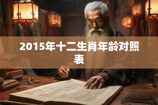 2015年十二生肖年龄对照表